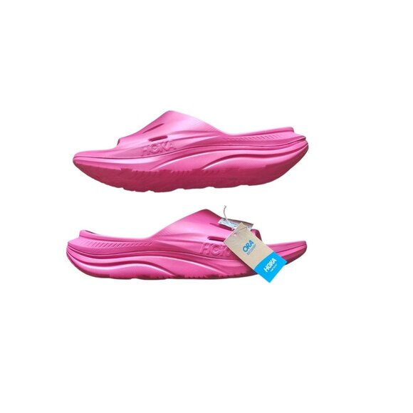 Hoka Men Size 13 Womens 15 Pink Recovery Slide Sandals With Tags - Picture 3 of 4
